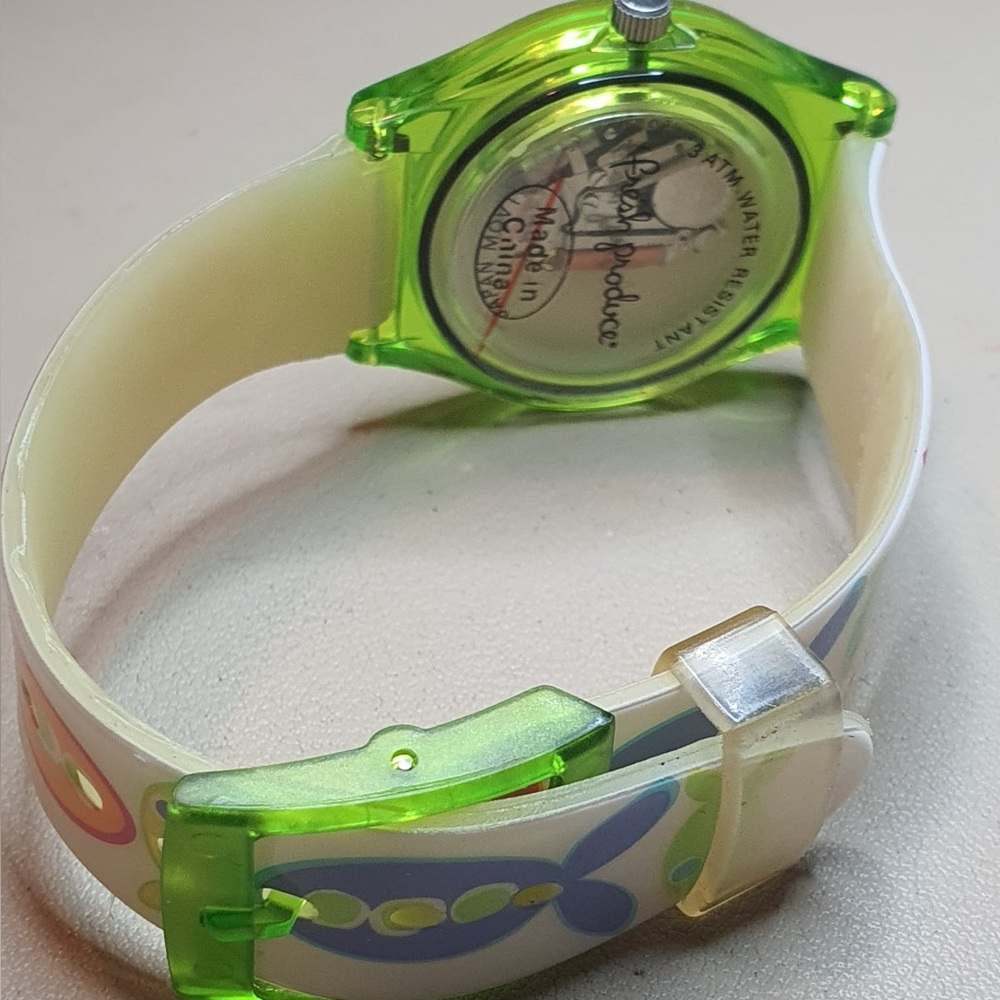 🦋10/$20🦋 Fresh Produce Green/Blue/Orange Resin Women's Watch - Picture 6 of 7